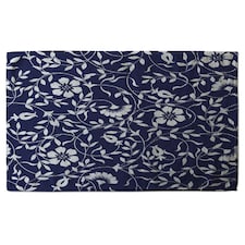 White Flowers on Navy (Kitchen Towel)