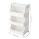 image 3 of Living and Home 3-Tier Storage Cart with Handles and Castors with Wheels | White