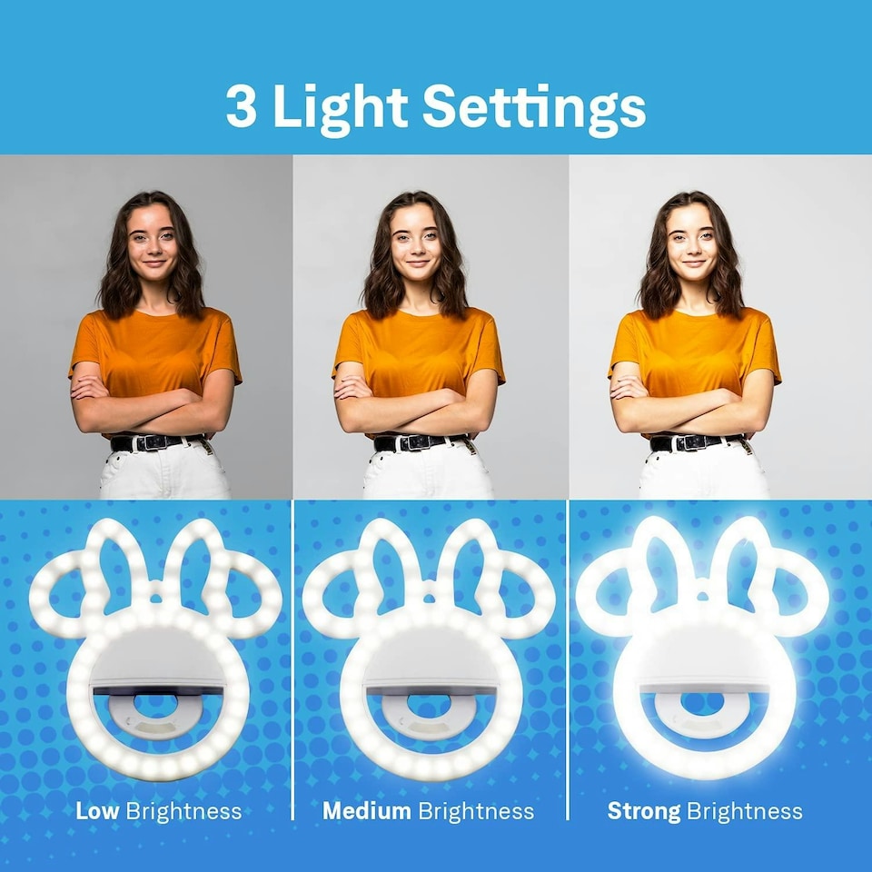 image 1 of Disney Minnie Mouse Clip On Selfie Ring Light