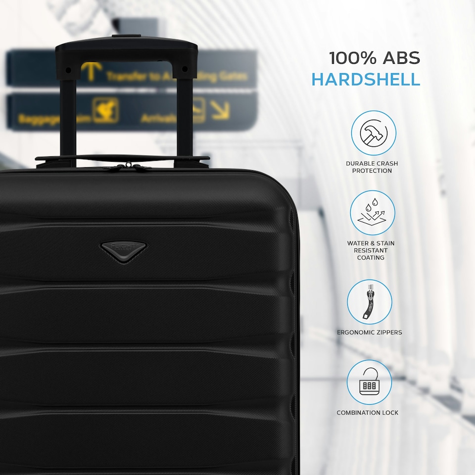 image 1 of 55x40x20cm Ryanair (Priority) TUI, Carry on Cabin Suitcase Hard Shell Approved for 60+ Airlines Cream | Champagne | Cabin Bag