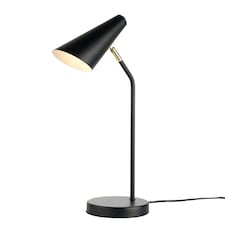 First Choice Lighting Dakotta Matt Black & Brushed Gold Adjustable Desk Lamp Black | Bronze