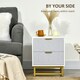 image 4 of HOMCOM Bedside Table, Sofa Side Table W/ 2 Drawers Living Room, Bedroom