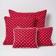 image 5 of Homescapes Cotton Red Polka Dots Cushion Cover - 45 x 45 cm | Red | Red | 45 x 45 cm