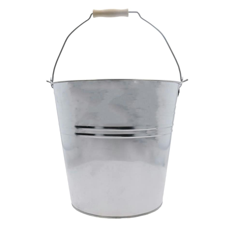 image 1 of 15L Galvanised Steel Metal Bucket Pail Water Coal Fire Greenhouse Garden Plants 2pc