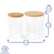 image 3 of Harbour Housewares Reusable Plastic Twin Bathroom Canister with Bamboo Lid