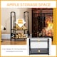 image 4 of Outsunny Firewood Rack Log Holder Wood Storage with Hooks 4 Tools Black