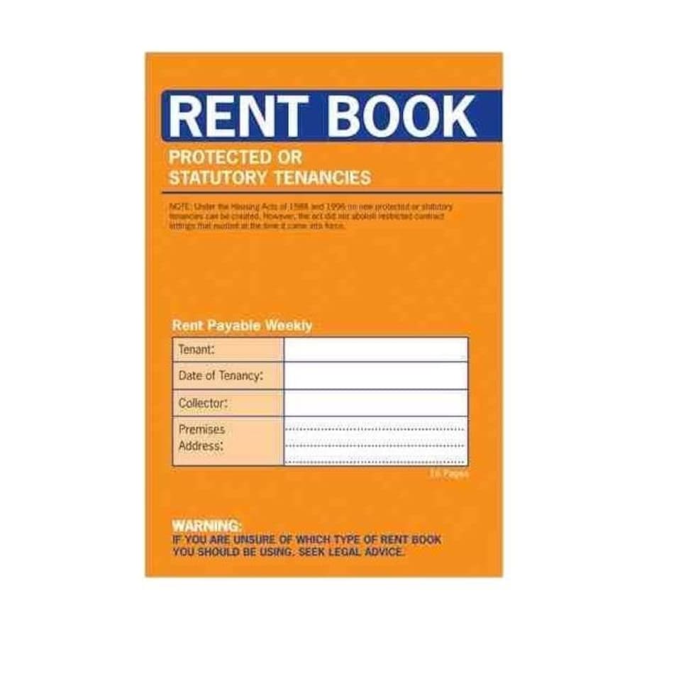 image 1 of Rent Book 16 Page Protected Or Statutory Tenancies Book (C235)
