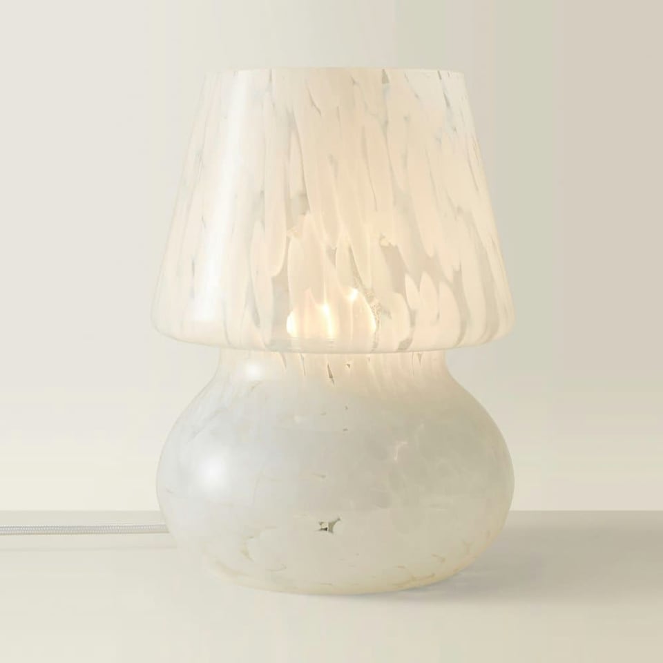 image 1 of ValueLights Beau White Confetti Glass Table Lamp | White