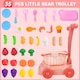 image 6 of Little Bear Trolley Toy Set with 35 Colourful Food and Kitchen Accessories