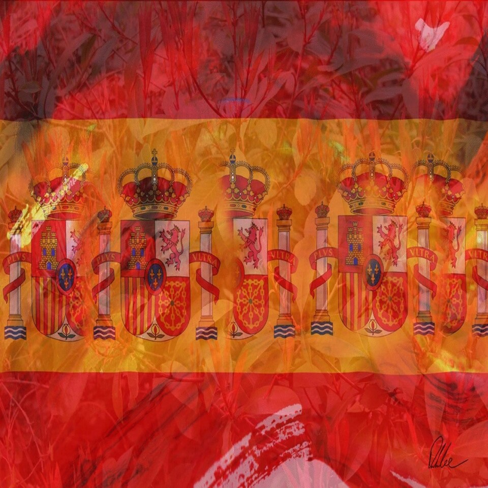 image 1 of Spain Flag (Canvas Print) 24" x 16"