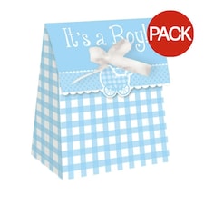 Creative Party It´s A Boy Gingham Baby Shower Party Bags (Pack of 12) - Blue/White - One Size