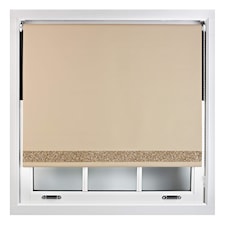 FURNISHED Thermal Blackout Roller Blinds with Glitter Edge - (W)185cm x (L)165cm | Brown | Cappuccino | (W) 185cm x (L) 165cm