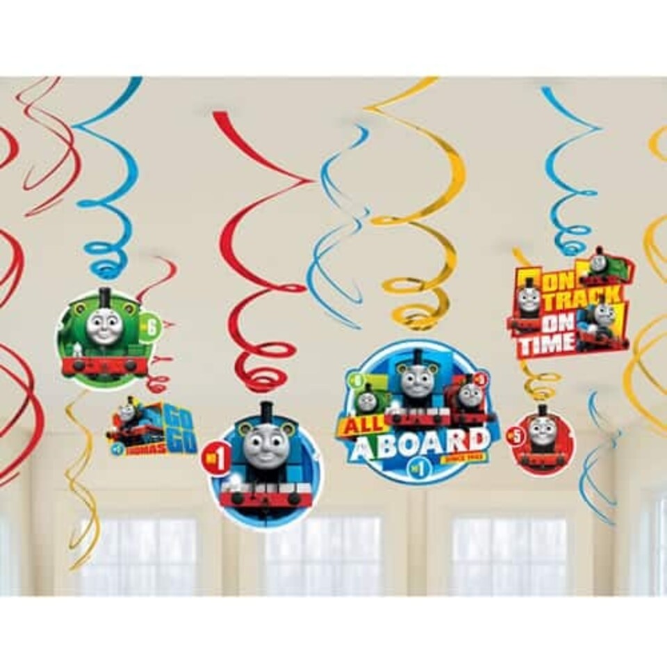 Thomas And Friends Hanging Swirl Decorations - Pack of 12