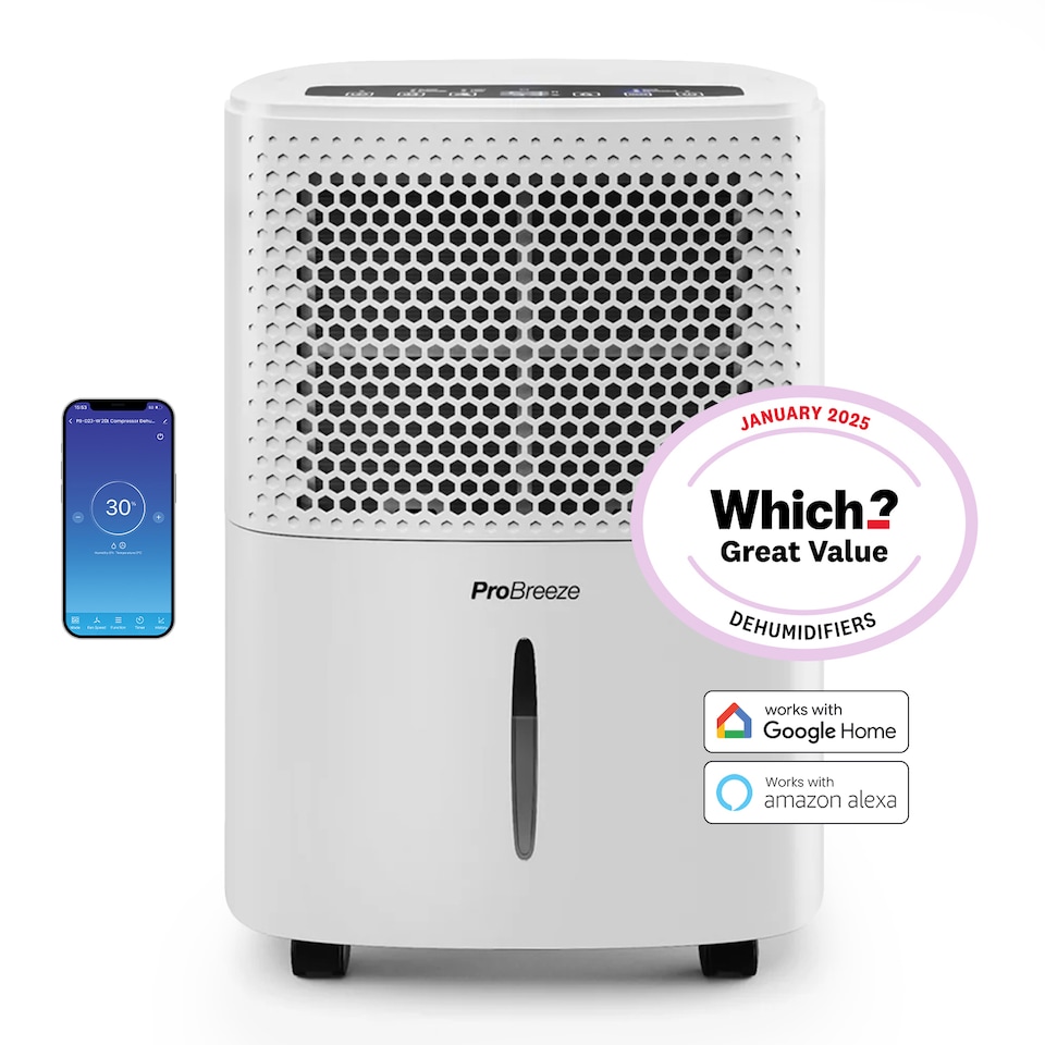 image 1 of Pro Breeze 12L Compressor Dehumidifier with WIFI /White
