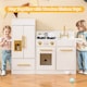 image 3 of COSTWAY Kids Play Kitchen Set Toddler Wooden Pretend Toy Kitchen Playset-White