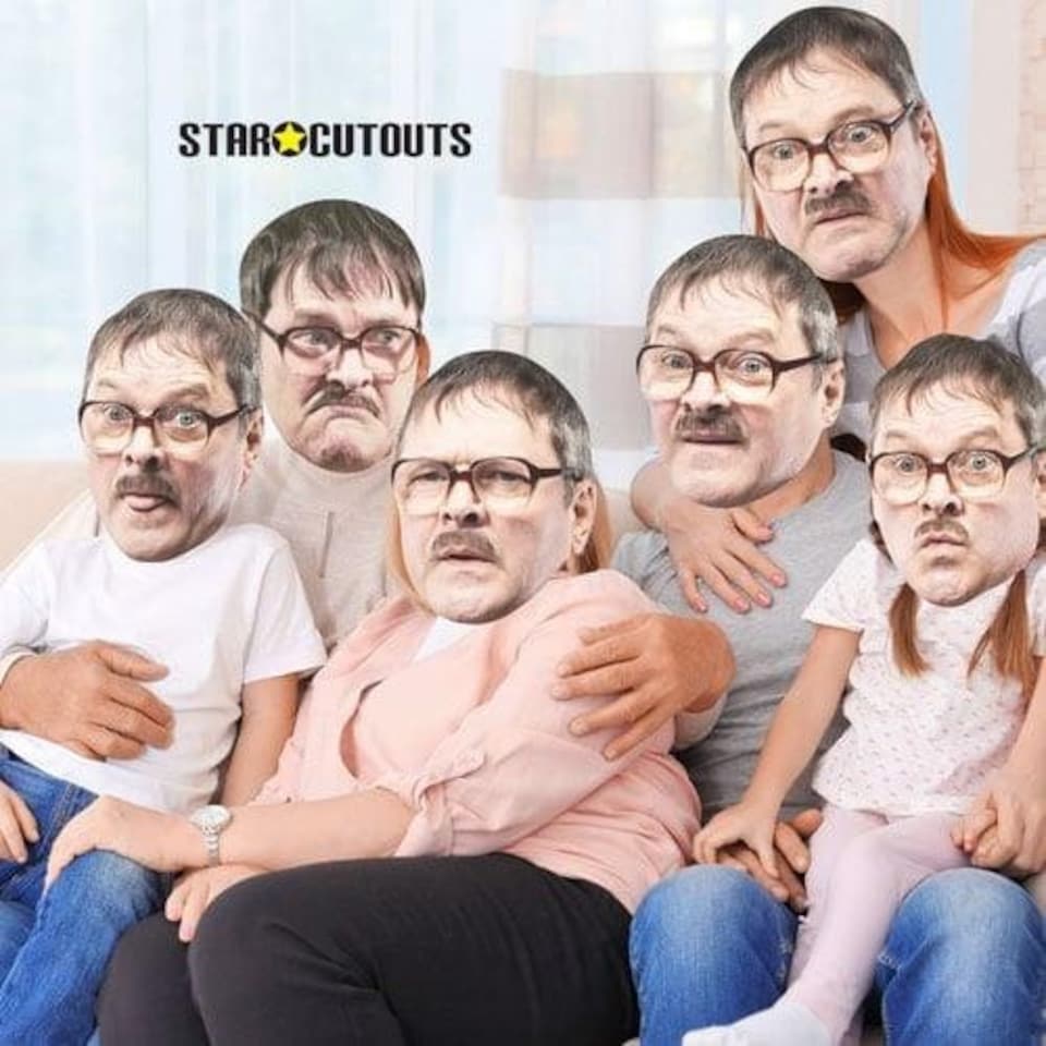 image 1 of Jim Bell Emotions Mark Heap Friday Night Dinner Party Cardboard Face Masks - Pack of 6 Multi