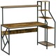 image 1 of HOMCOM Computer Desk with Shelves Home Office Study Table for Small Spaces