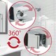 image 7 of SPARES2GO Shower Head Wall Clamp Adjustable Square Angled Chrome Bracket Handset Holder Silver