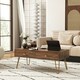 image 2 of HOMCOM Coffee Table with Drawers, Living Room Table with Steel Base Brown