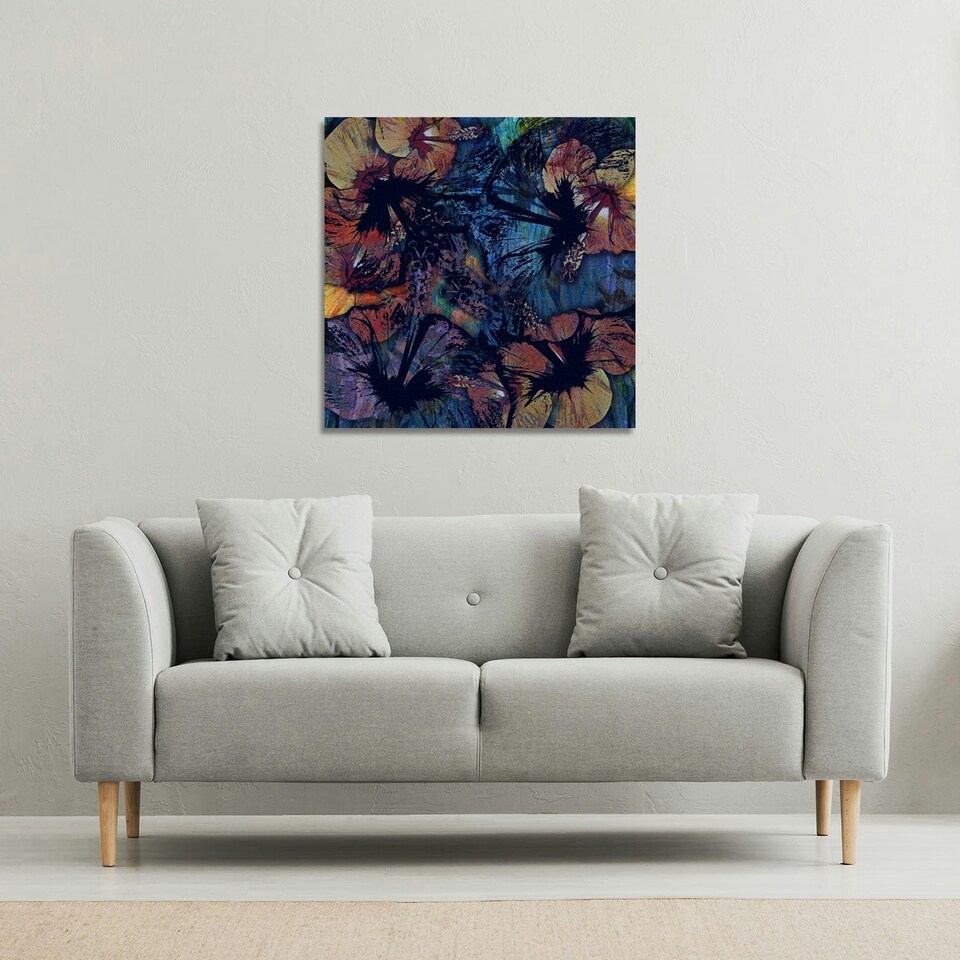 image 1 of Grunge Flower Print (Canvas Print) 61 x 61 x 4cm