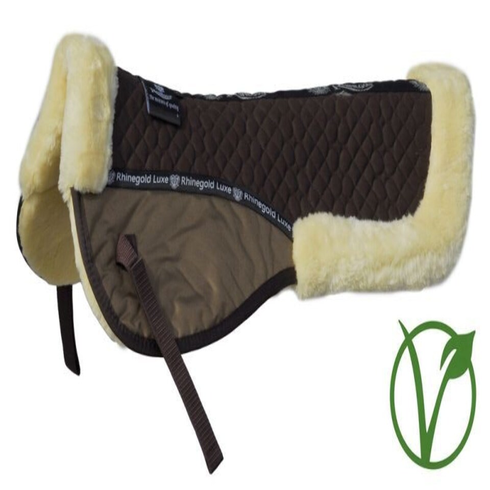 image 1 of Rhinegold Luxe Fur Saddle Pad | White | Colour: White/Natural
Size: Full