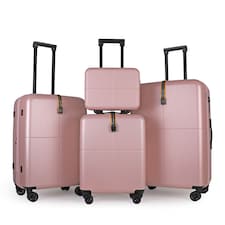 4 Pieces Premium Suitcase Set | Vanity + Cabin + Expandable Check-In