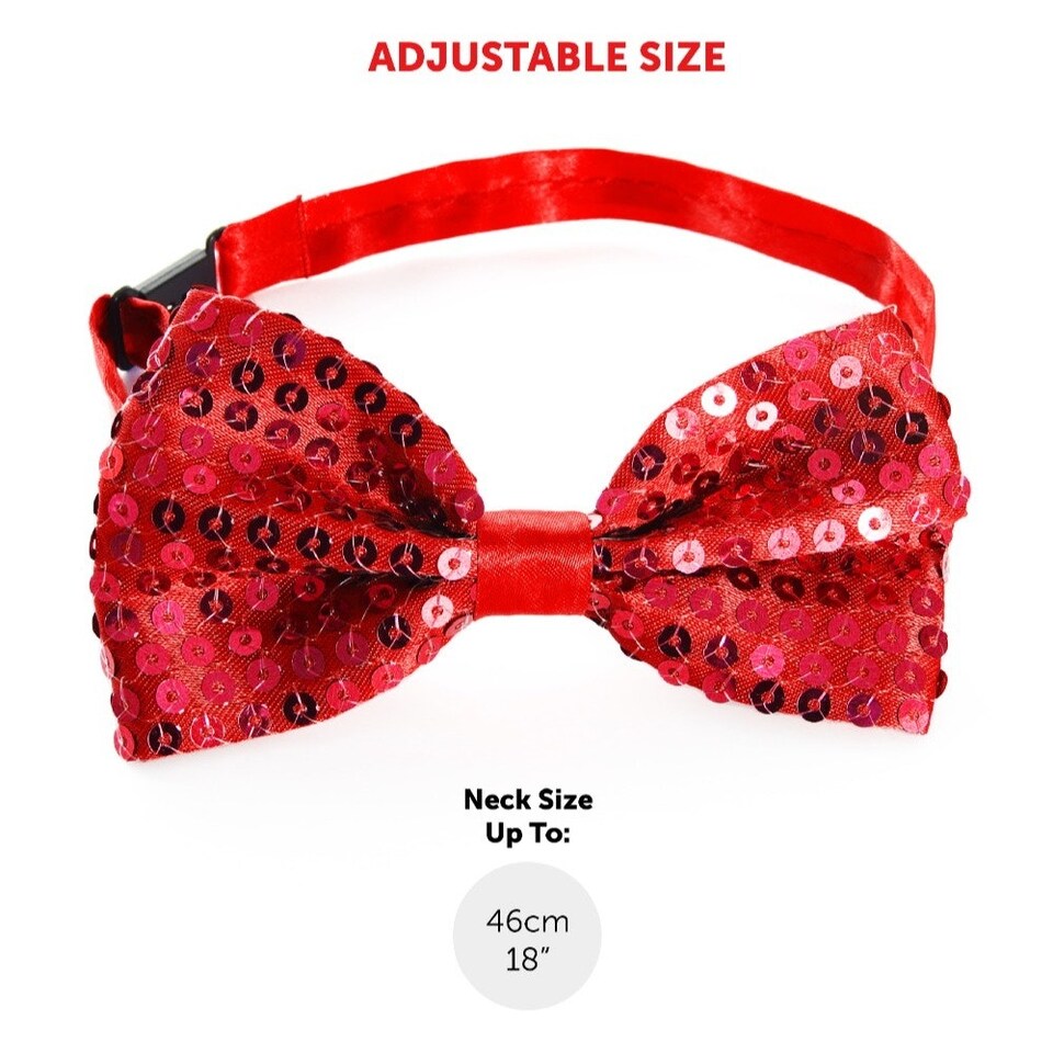 image 1 of 3 Piece Red Set - Red Nose, Curly Wig & Sequin Bow Tie Red | One Size