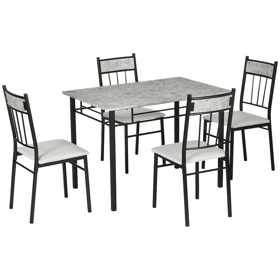 image 1 of HOMCOM 5 Pieces Dining Room Sets, Kitchen Table and Chairs Set 4
