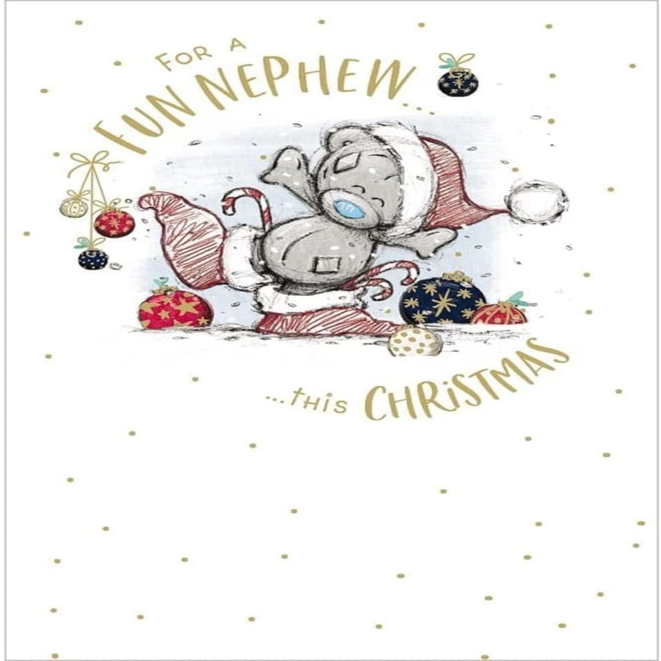 image 1 of Bear In Hat And Socks Nephew Sketchbook Christmas Card