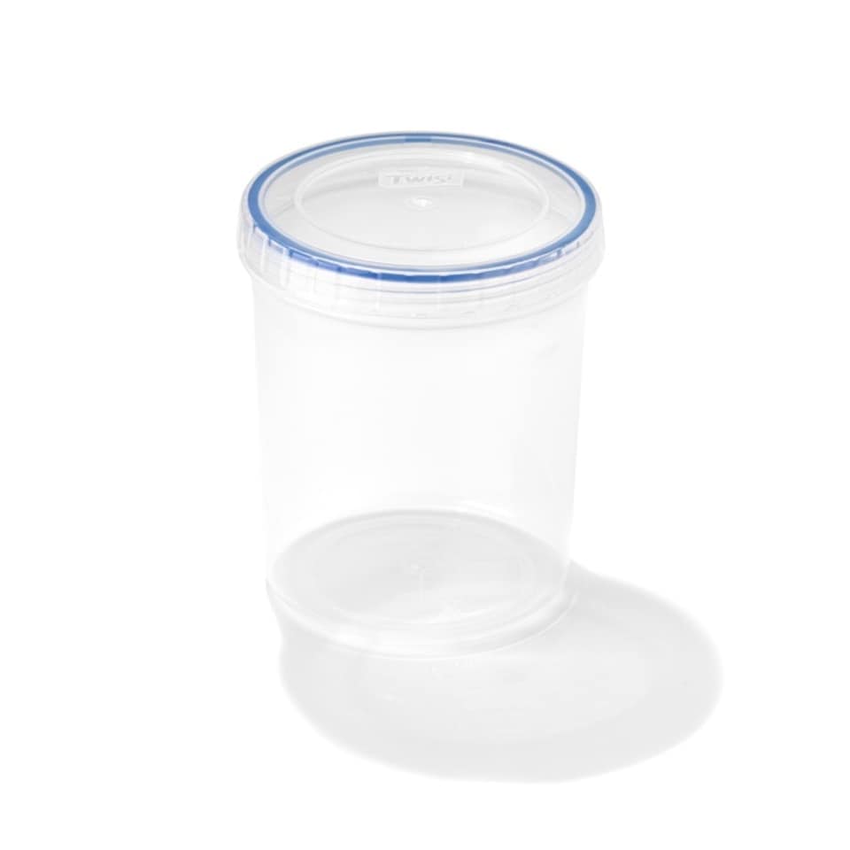 image 1 of Lock & Lock Twist Round 1L Food Storage Box - Clear/Blue - One Size
