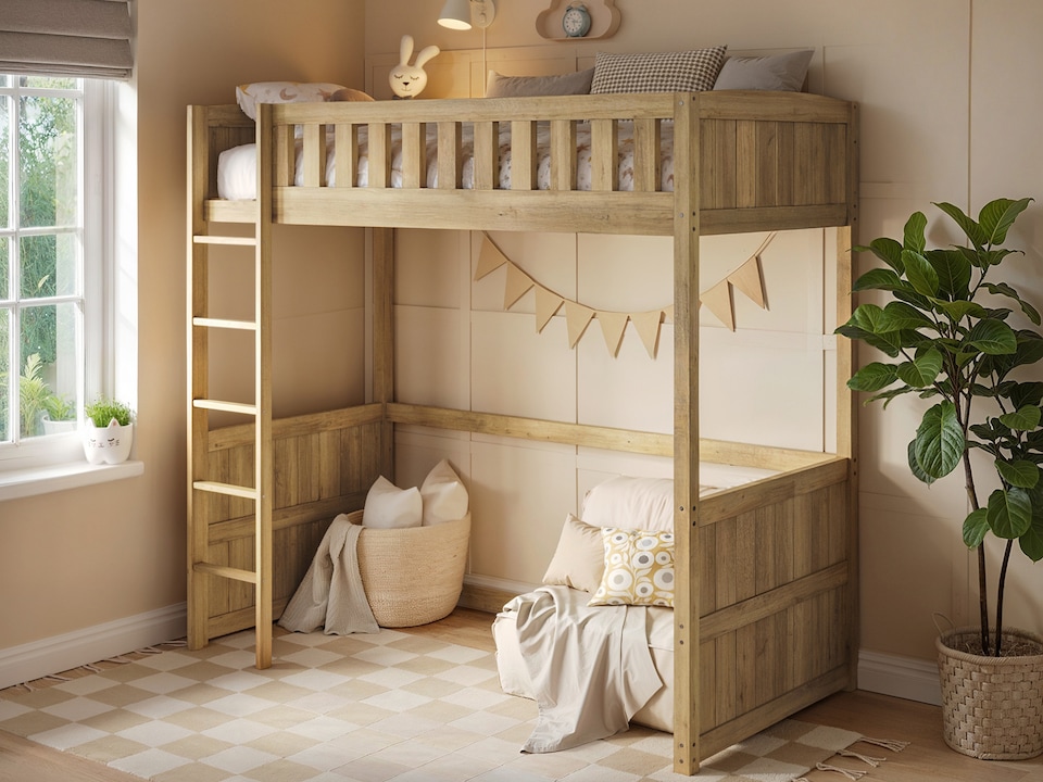 image 1 of Flair Bea Wooden High Sleeper Oak