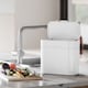 image 3 of Simplehuman 4L Compost Caddy and Food Waste Bin, White Steel
