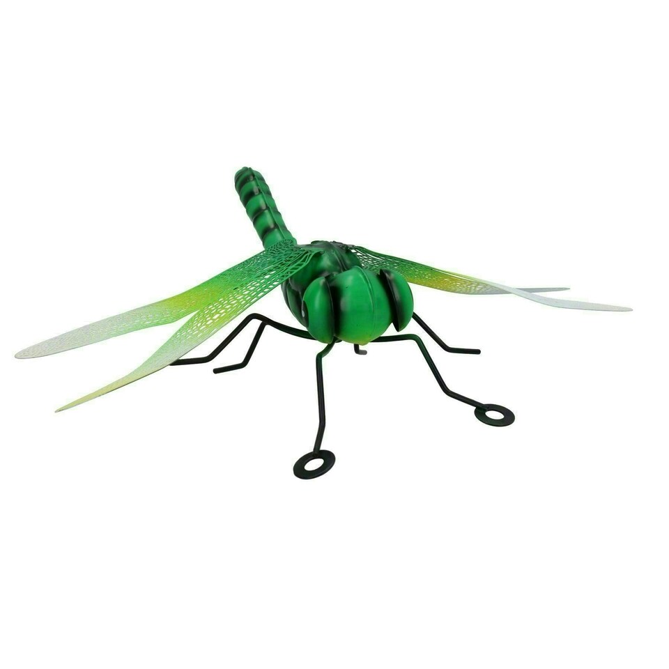 image 1 of Small Metal Green Dragonfly Garden/Home Wall Art Ornament Gift 7x22x31cm