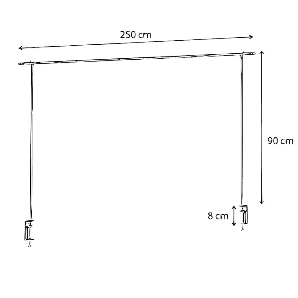 image 1 of Metal Hanging Over table Display Rod with Clamp | Pink | 1