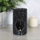 image 2 of Something Different Crackle-Effect Pillar Oil Burner - Black - One Size