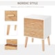 image 3 of HOMCOM 2 Drawers Bedside Table with Pine Legs, Bedroom Wooden Storage Cabinet, Natural