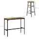 image 7 of HOMCOM 5 Piece Bar Set, Industrial Kitchen and Chair Set Rustic Brown