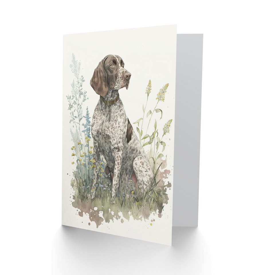 image 1 of German Pointer Field Watercolour Dog Blank Art Card