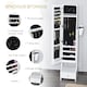 image 4 of HOMCOM Jewellery Cabinet, Full Length Mirror with Storage, Free Standing Mirror with LED Lights, Hooks, Drawer and Hairdryer Holder for Bedroom, White