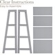 image 5 of Christow Grey Ladder Shelf Unit 4 Tier Storage Display Stand Rack Home Bathroom