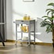 image 2 of HOMCOM Kitchen Trolley Utility Cart on Wheels with Rubberwood Worktop Towel Rack