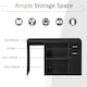 image 5 of HOMCOM Computer Desk 180° Rotating Dining Table W/ Storage Shelf Black