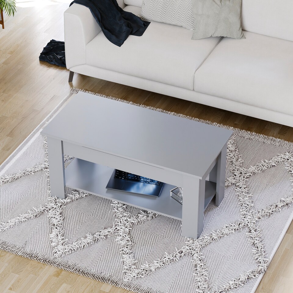 image 1 of Vida Designs Lift Up Coffee Table With Storage Compartment & Shelf, Grey