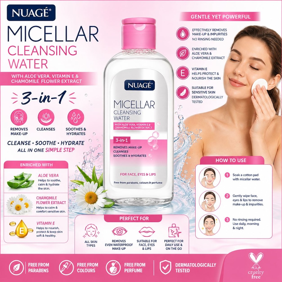 image 1 of Nuage  3 In 1 Micellar Cleansing Water 200 ml