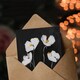 image 3 of Greeting Card White Poppy Flowers on Black Bold Painting Sympathy