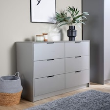 Phoenix Chest Of 5 Drawers Bedroom Furniture Clothing Storage Organiser Unit | Grey