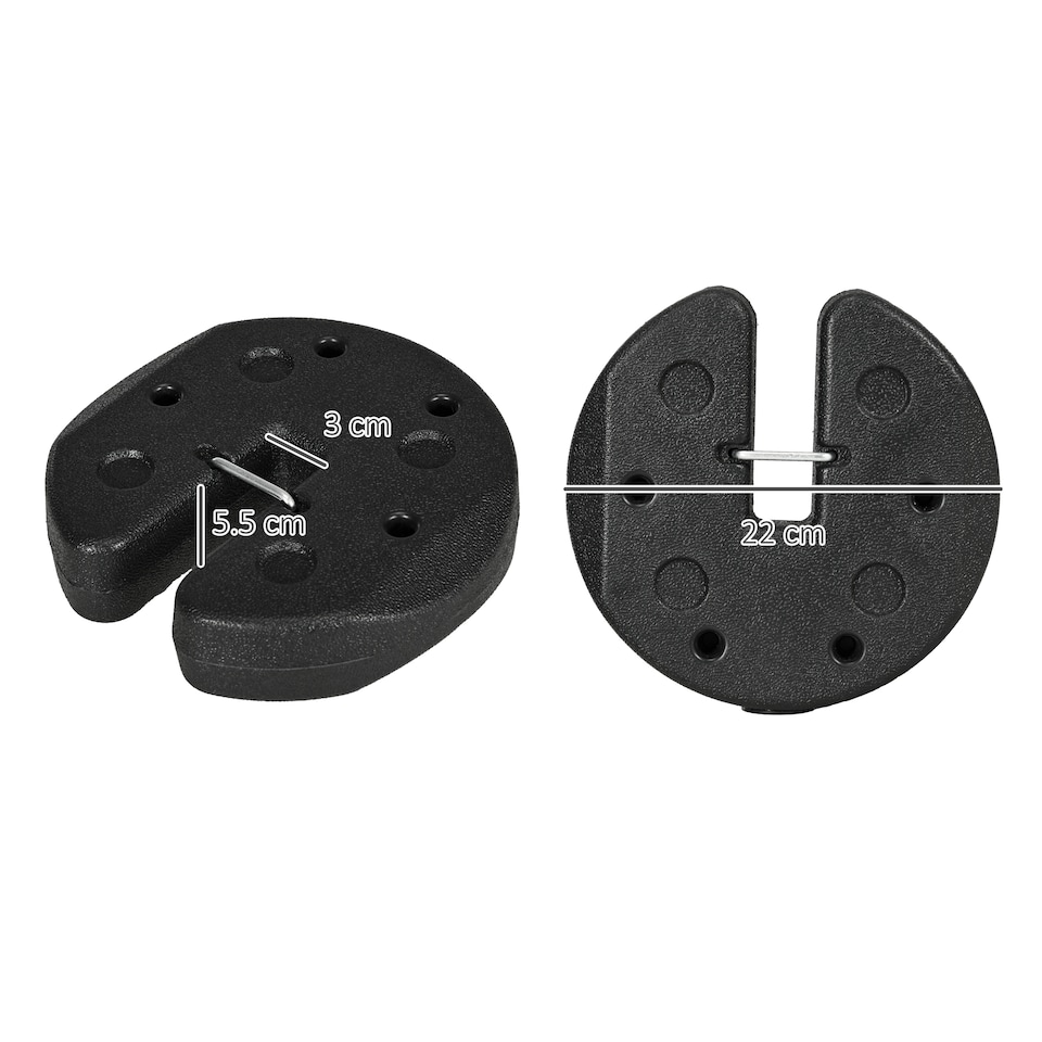 image 1 of Outsunny Gazebo Weights Set of 4 with Reinforce Pins, Total 12KG | Black