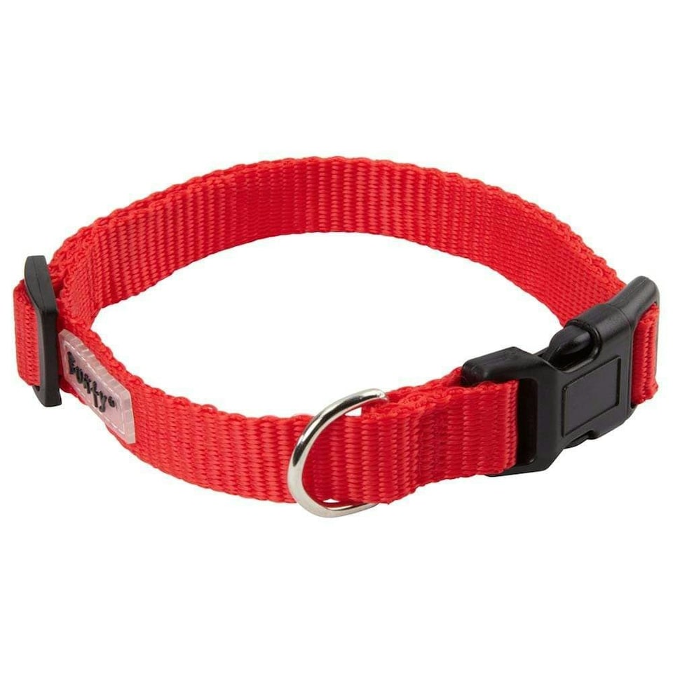 image 1 of Dog Puppy Collar with Buckle & Clip for Lead, Adjustable Soft Fabric Green | S