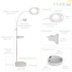 image 6 of PURElite Magnifying LED Lamp - Floor, Table & Clip-on Light with Chart Holder & Accessories Tray, Flexible for Crafts & Reading | White