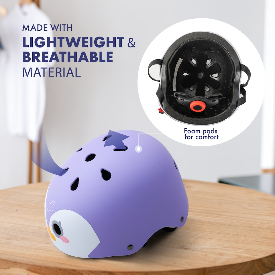 image 1 of Kayman Kids Bike Helmet with Knee Elbow and Wrist Pads for Ages 3 to 12